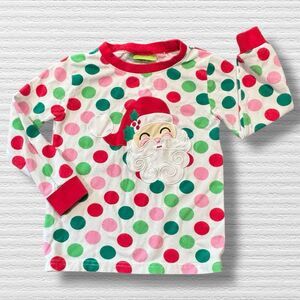 Classic Whimsy Santa Pajama Top Toddler 3T Christmas Polka Dot Sleep Shirt